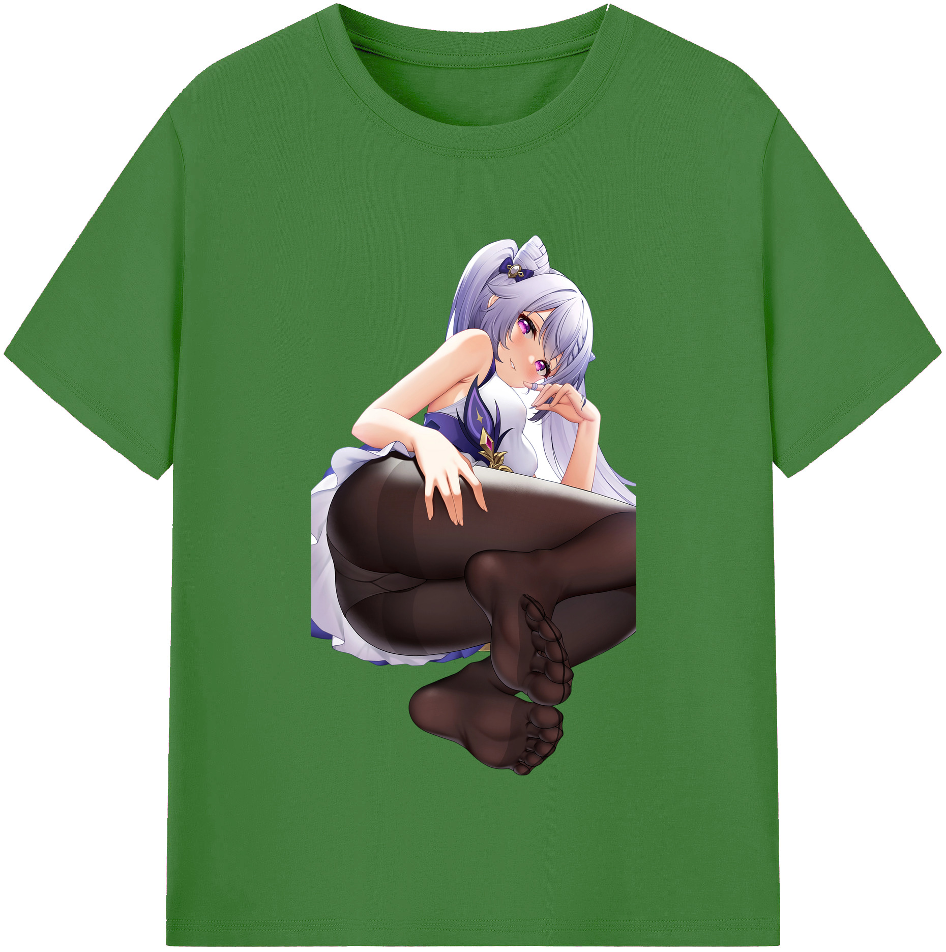 げんし神 刻晴 こくせい genshin Kokusei レディースカジュアルプリントTシャツ（綿100％）